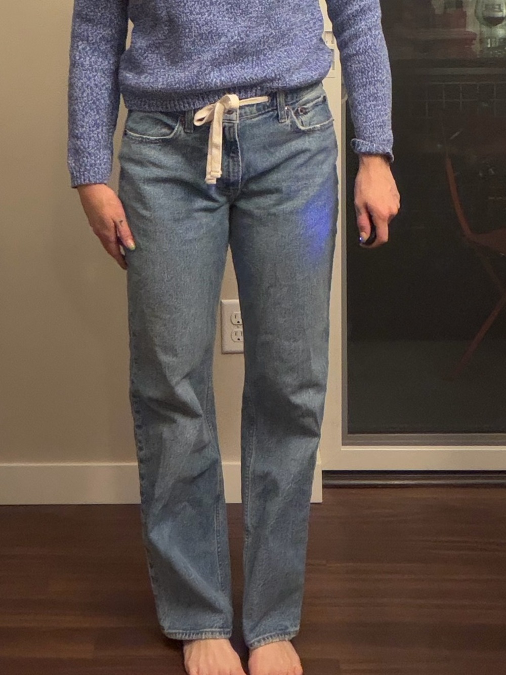 Abercrombie low rise baggy curve love jeans with drawstring